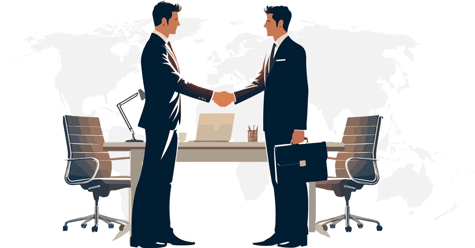Two business professionals shaking hands